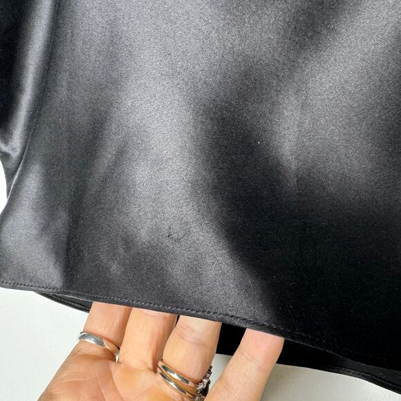 Michelle Mason One Shoulder Draped Silk Top in Black Size 6 - Picture 7 of 9